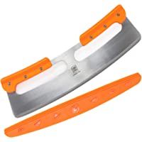 El Innovador Cortador de Pizzas de 35-5 cm-Cuchillo Rebanador Estilo Mezzaluna- Filosa Cuchilla con Protector-Cubierta…